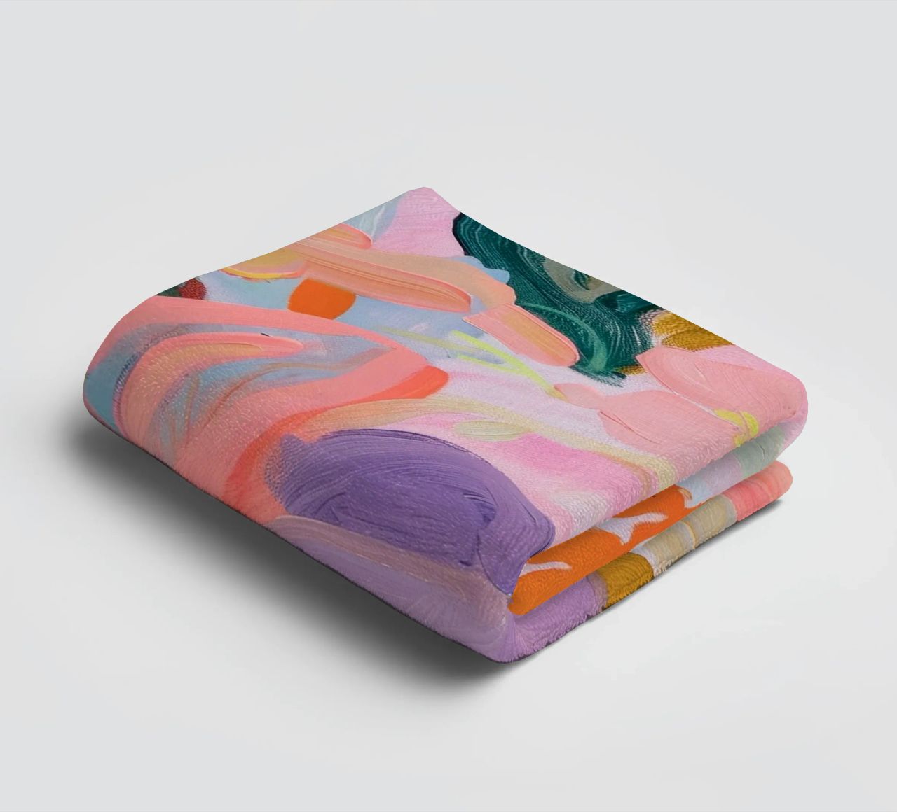 Flower abstract colorful art prints, abstract floral artwork towel by Boheme