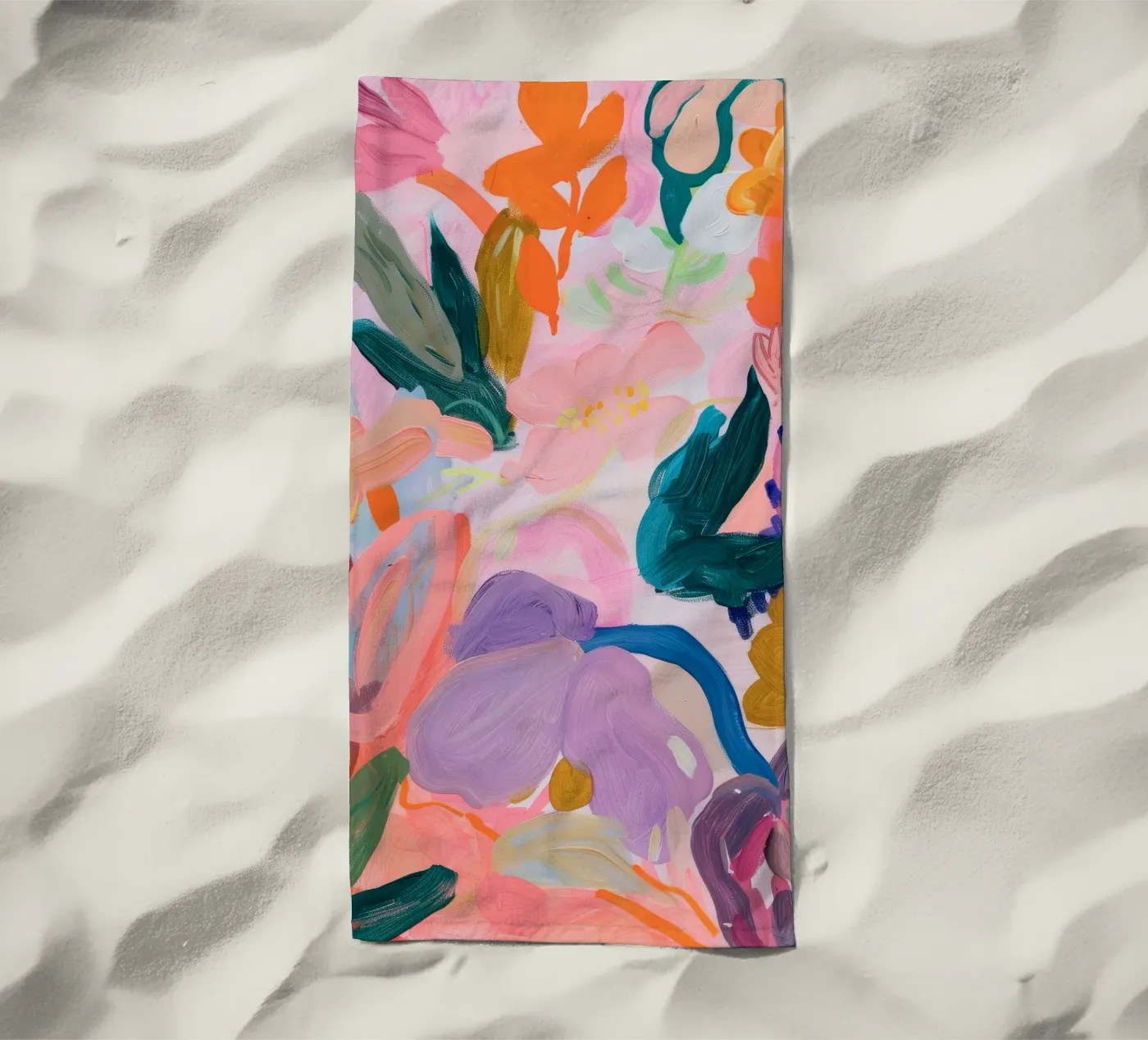 Blume abstrakte bunte Kunstdrucke, abstrakte florale Kunstwerke Strandtuch von Boheme