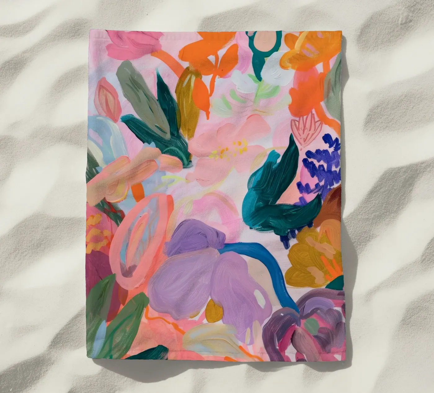 Blume abstrakte bunte Kunstdrucke, abstrakte florale Kunstwerke Strandtuch von Boheme