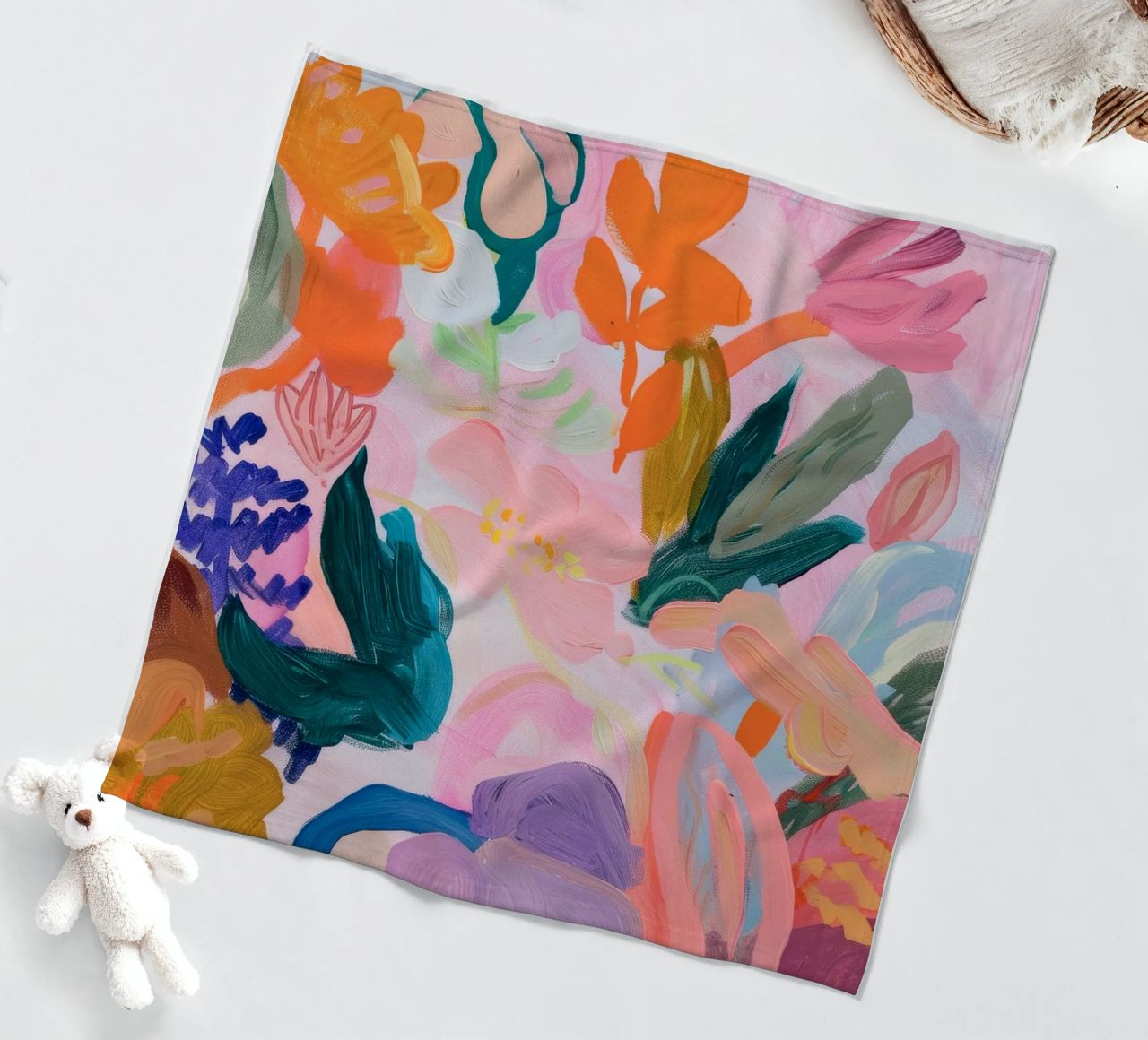 Blume abstrakte bunte Kunstdrucke, abstrakte florale Kunstwerke Fleecedecke von Boheme