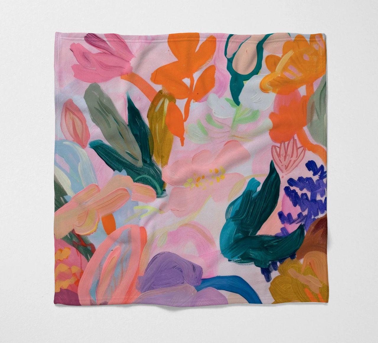 Blume abstrakte bunte Kunstdrucke, abstrakte florale Kunstwerke Fleecedecke von Boheme
