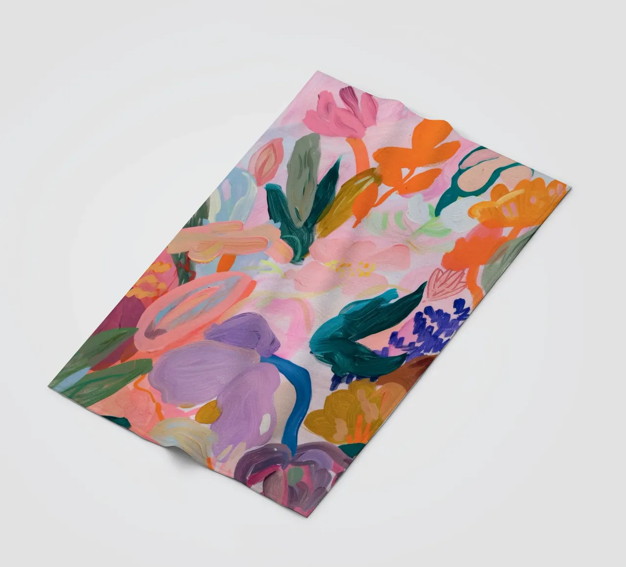 Blume abstrakte bunte Kunstdrucke, abstrakte florale Kunstwerke Fleecedecke von Boheme