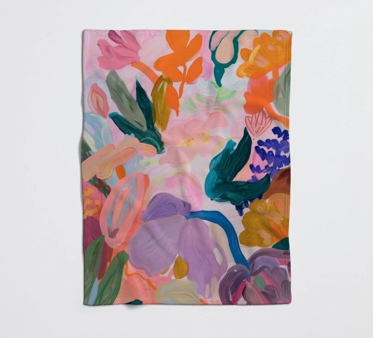 Blume abstrakte bunte Kunstdrucke, abstrakte florale Kunstwerke Fleecedecke von Boheme