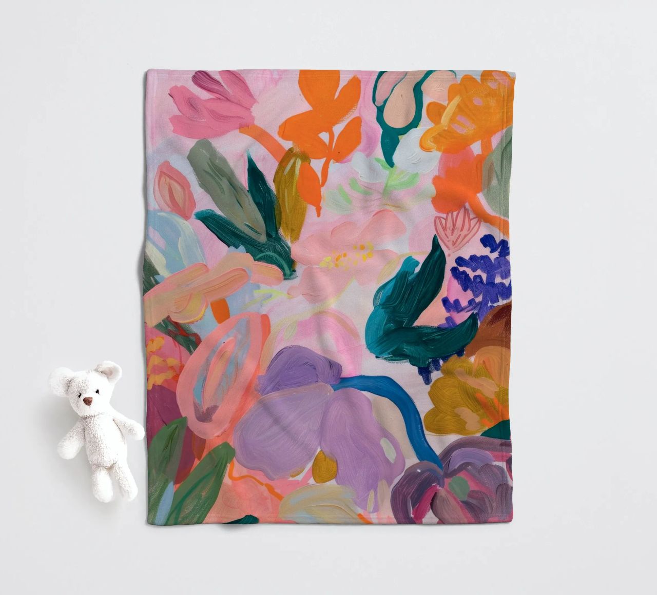 Blume abstrakte bunte Kunstdrucke, abstrakte florale Kunstwerke Fleecedecke von Boheme