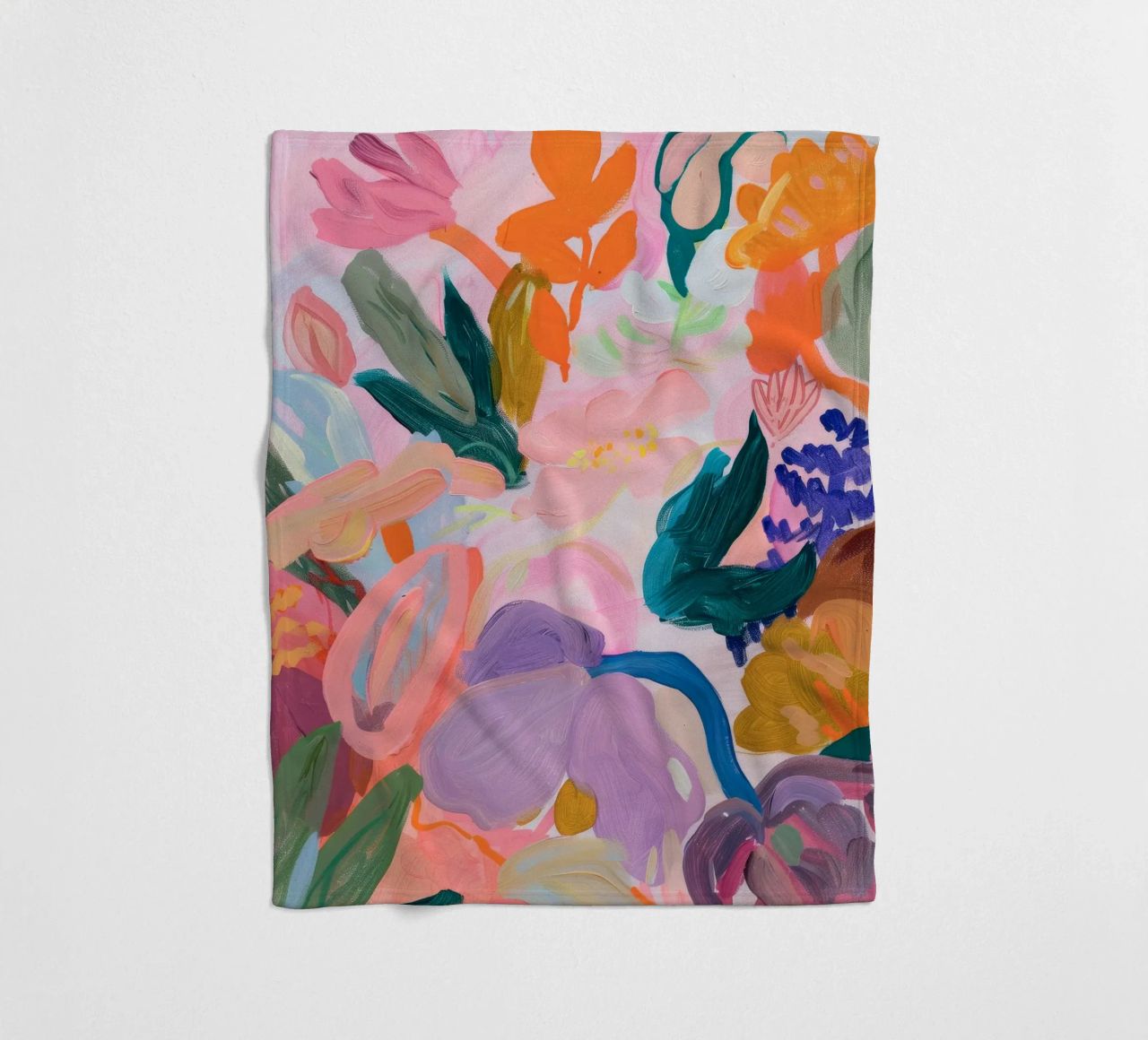 Blume abstrakte bunte Kunstdrucke, abstrakte florale Kunstwerke Fleecedecke von Boheme
