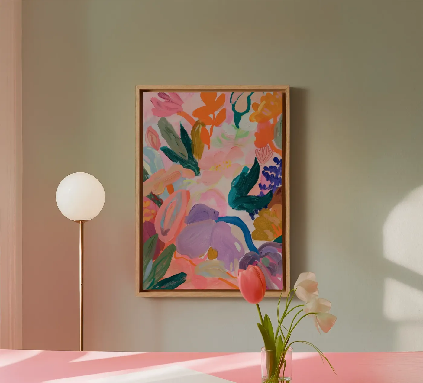 Stampe d'arte colorate astratte di fiori, opere d'arte floreali astratte tela da Boheme