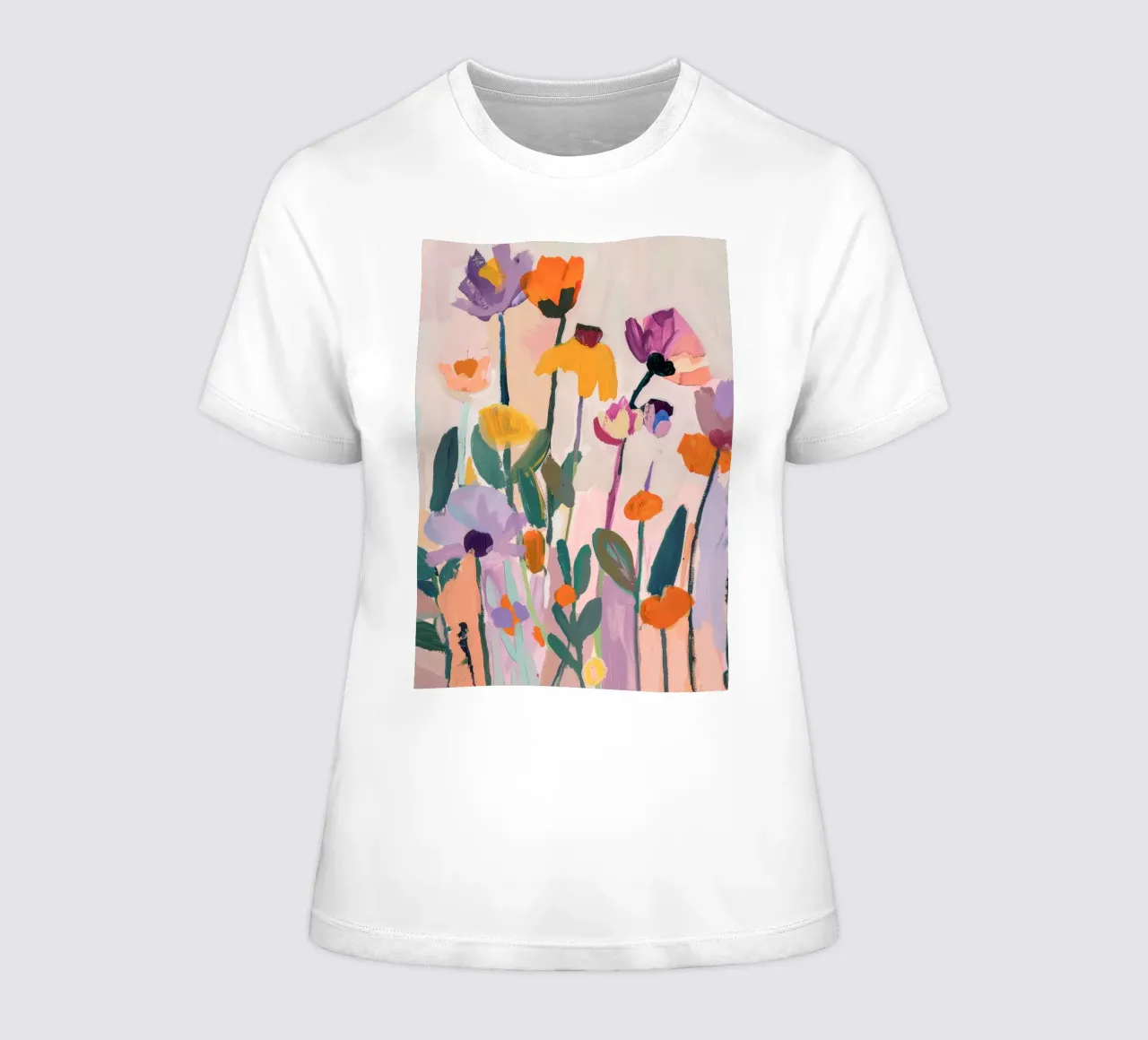 abstracte bloem, kleurrijke kunstreproducties, abstracte bloemen Poster dames t-shirt getailleerd van Boheme