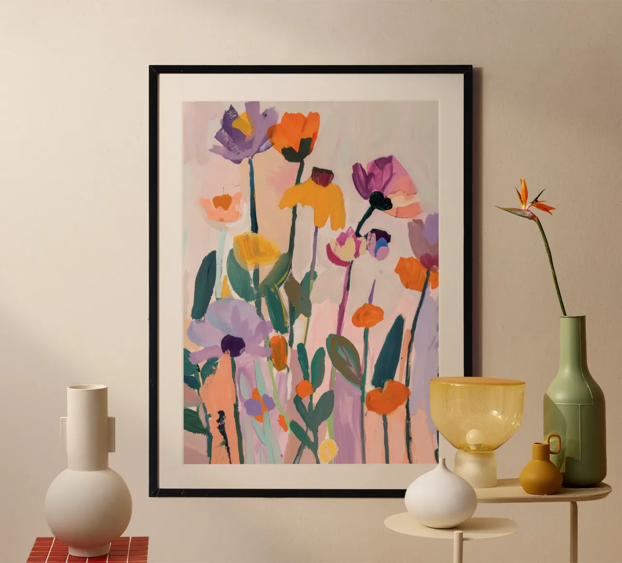 fleurs abstraites, impressions d'art colorées, affiches florales abstraites hahnemühle de Boheme