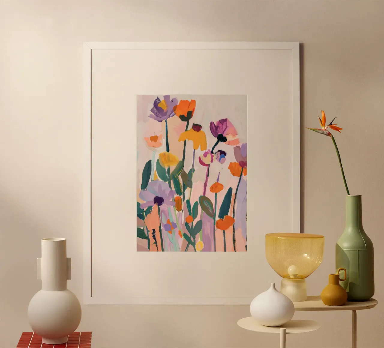 fleurs abstraites, impressions d'art colorées, affiches florales abstraites hahnemühle de Boheme