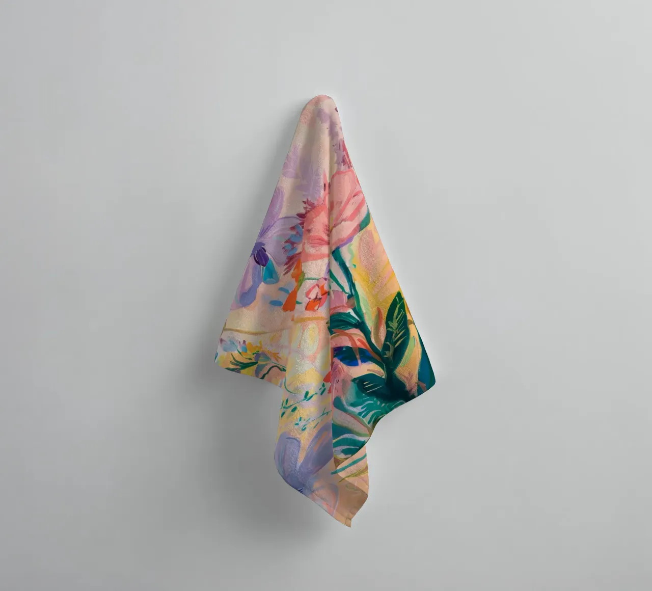 Blume abstrakt, bunte Kunstdrucke, abstrakte florale Poster Handtuch von Boheme