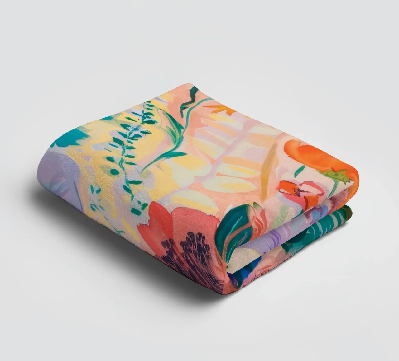 Blume abstrakt, bunte Kunstdrucke, abstrakte florale Poster Handtuch von Boheme