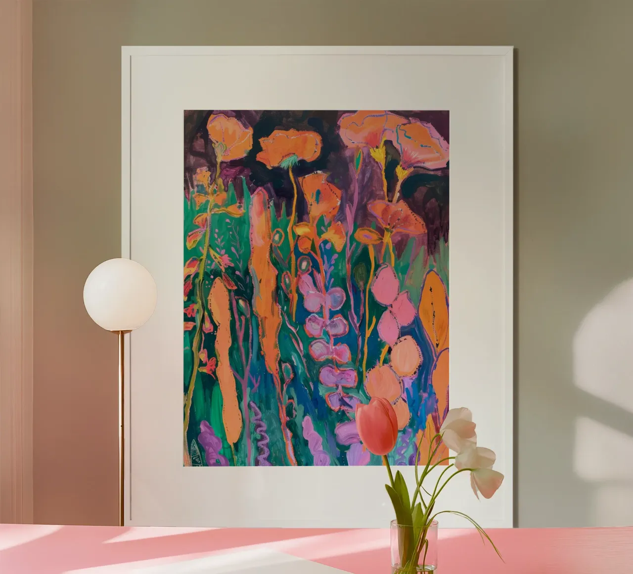 Blumengemälde, Blumenposter, Abstrakte Kunst Poster von Boheme
