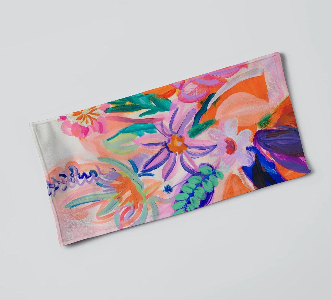 Blume abstrakte bunte Kunstdrucke, abstrakte florale Kunstwerke Handtuch von Boheme