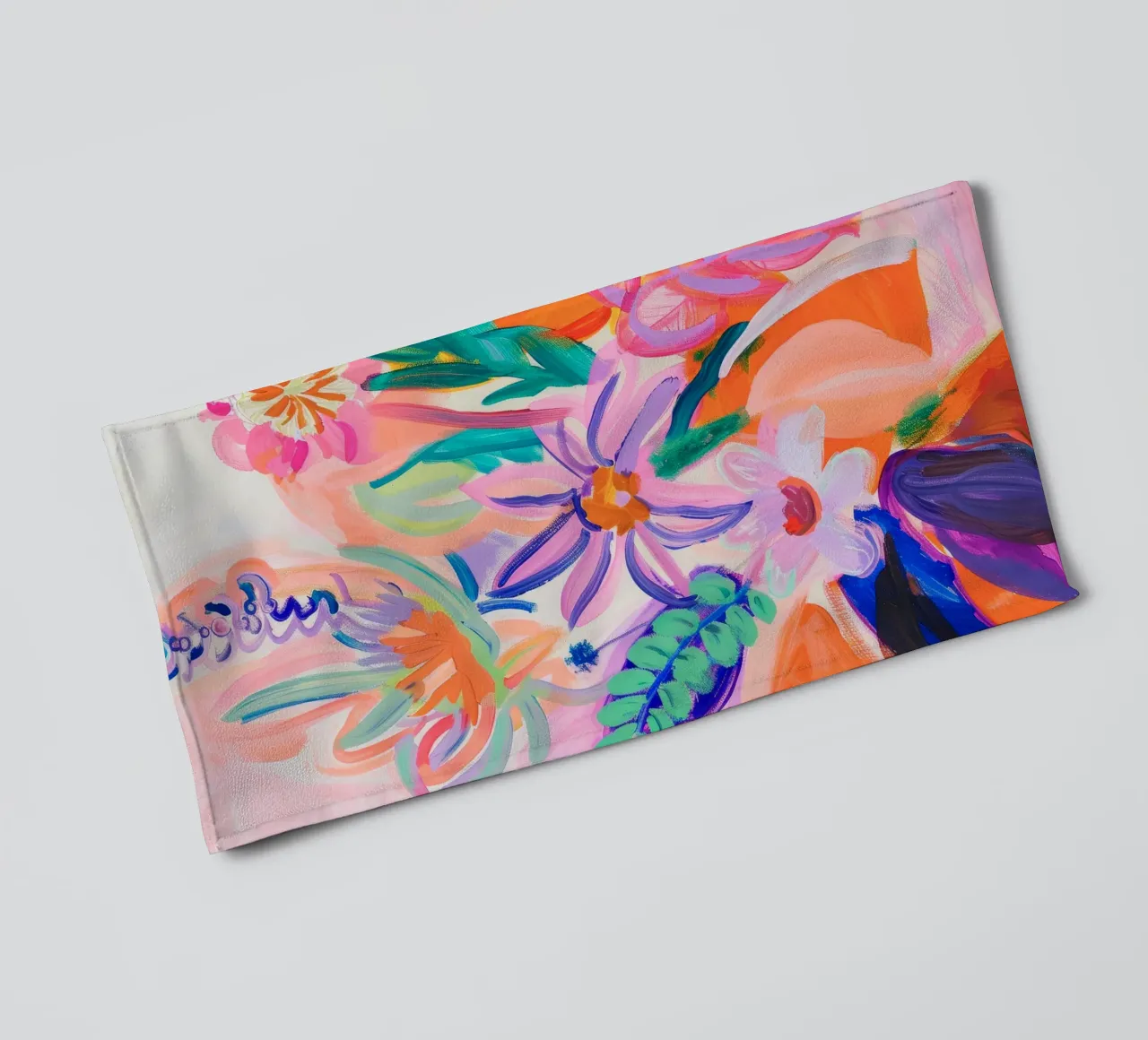 Stampe d'arte colorate astratte di fiori, opere d'arte floreali astratte asciugamano da bagno da Boheme