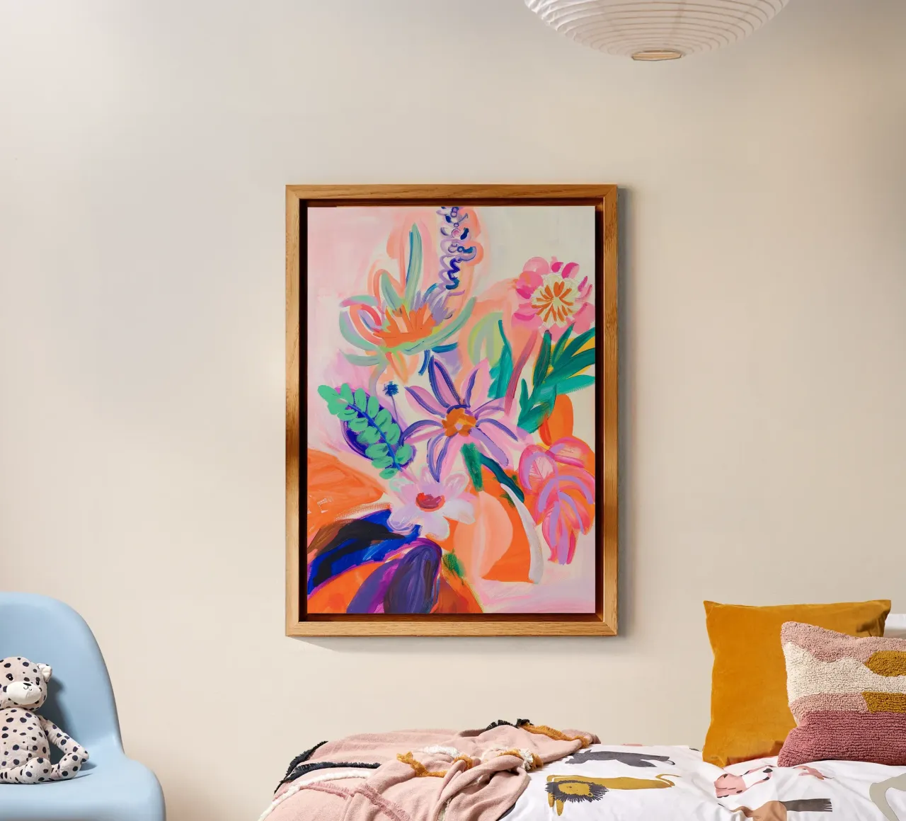 Bloemen abstracte kleurrijke kunstreproducties, abstract bloemenkunstwerk aluminium-dibond van Boheme