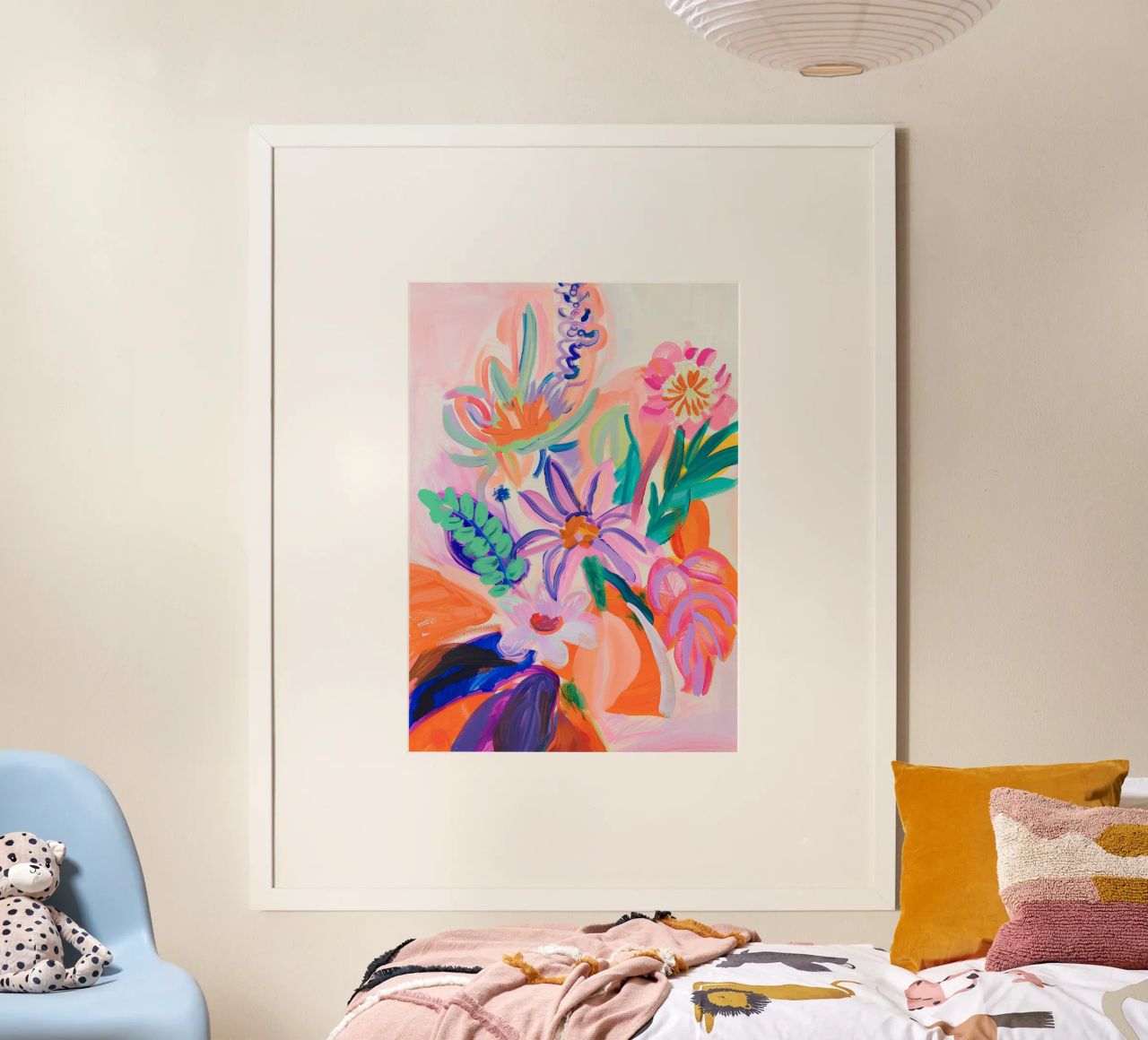 Blume abstrakte bunte Kunstdrucke, abstrakte florale Kunstwerke Poster von Boheme
