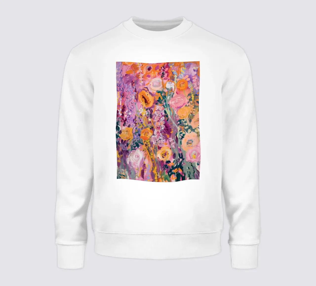 Watercolor Abstract Flower Poster, Vibrant Wall Art sweatshirt by Boheme