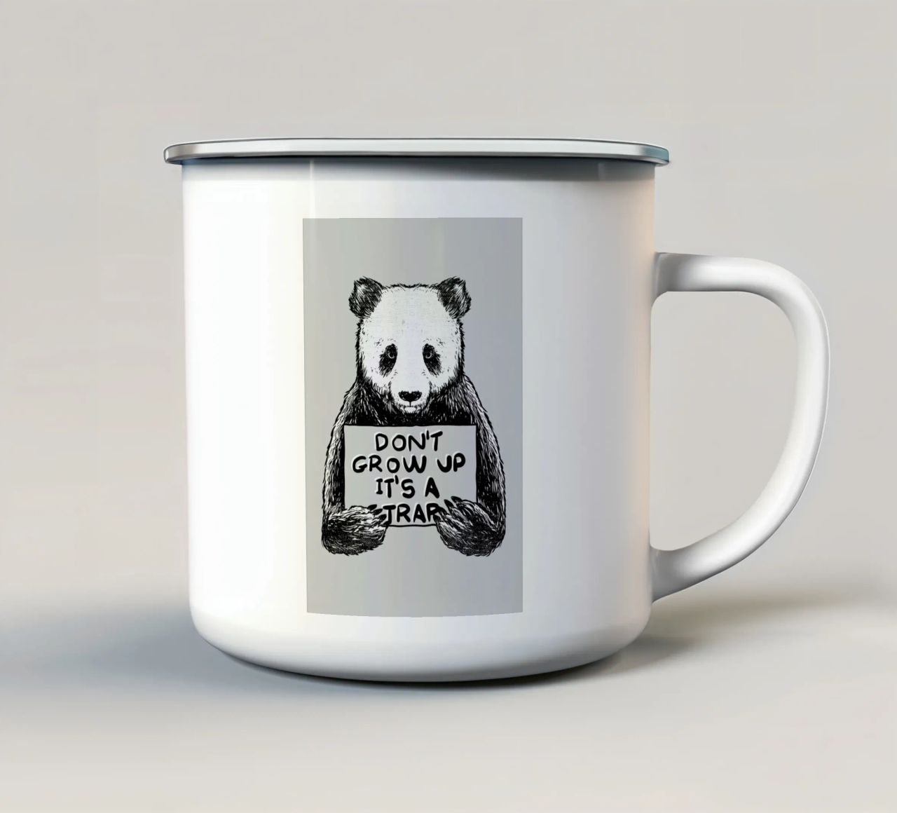 Don't Grow up tazza in smalto da Tobe Fonseca