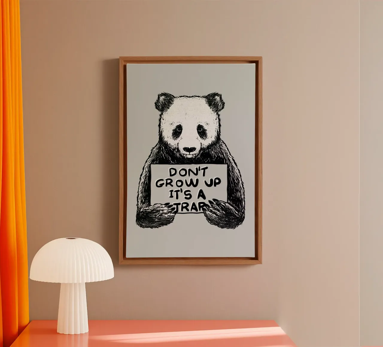 Don't Grow up canvas met Baklijst van Tobe Fonseca