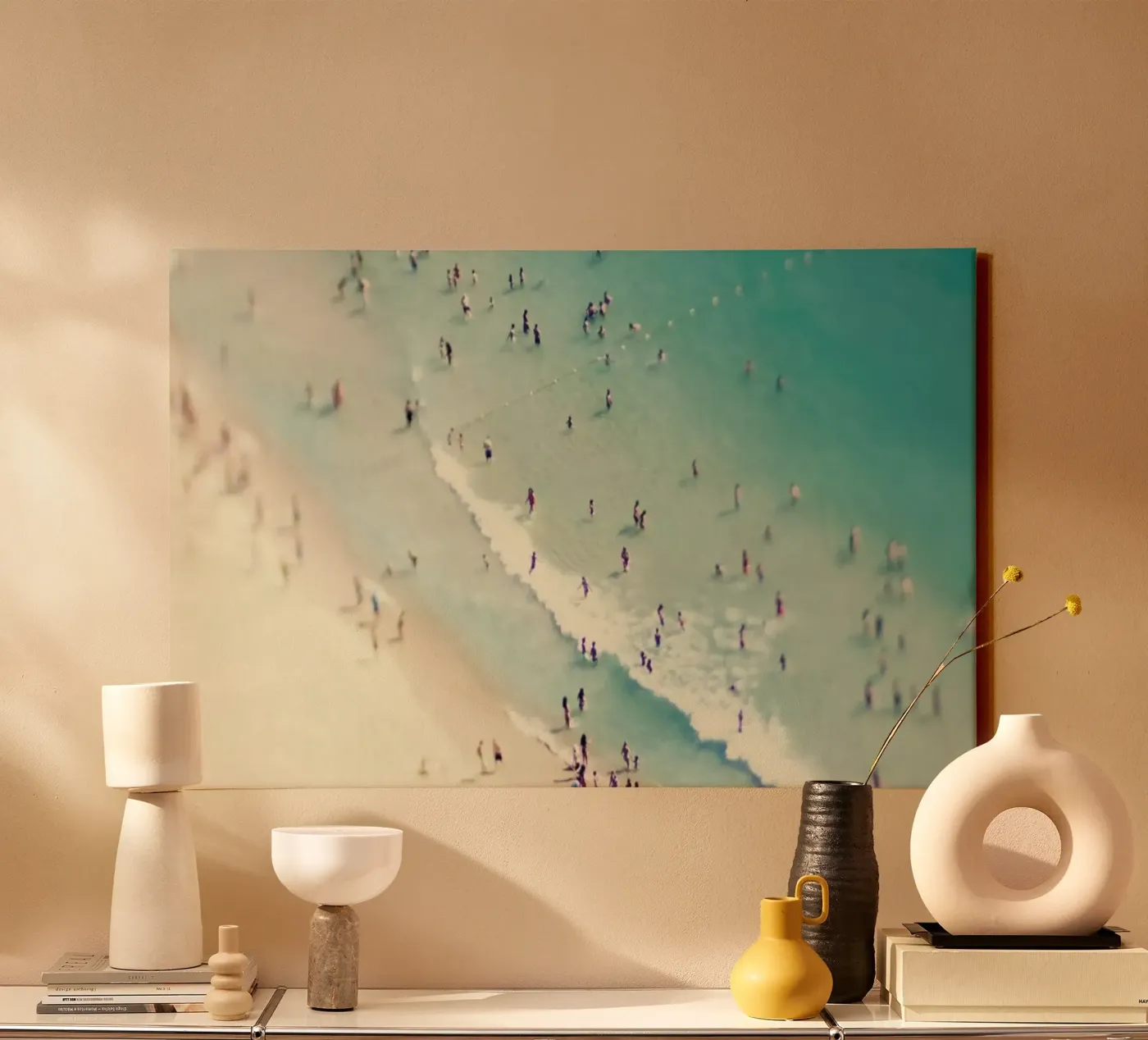 Beach Summer canvas by Ingrid Beddoes