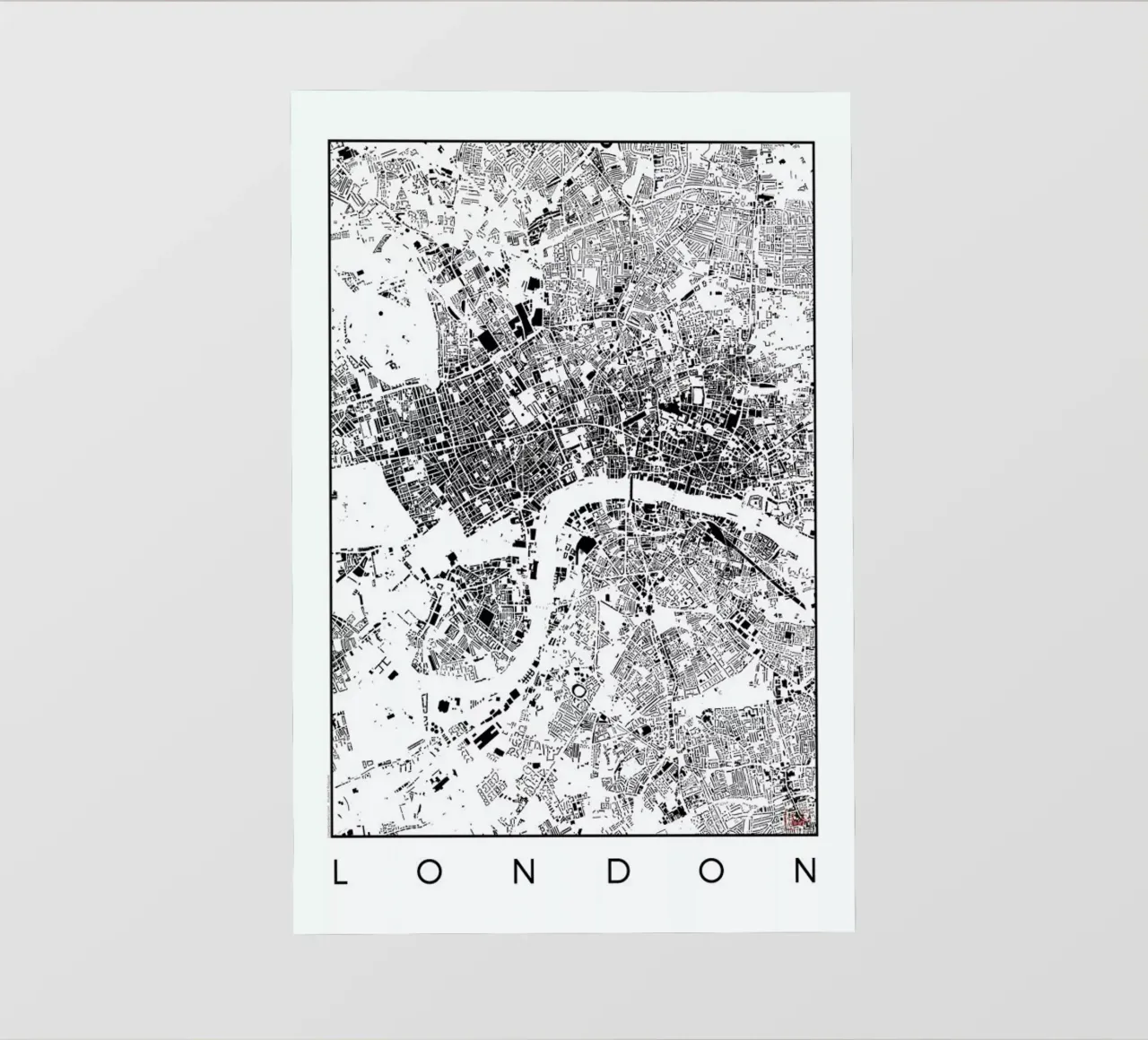 London Map Schwarzplan telo in pvc da Hubert Roguski
