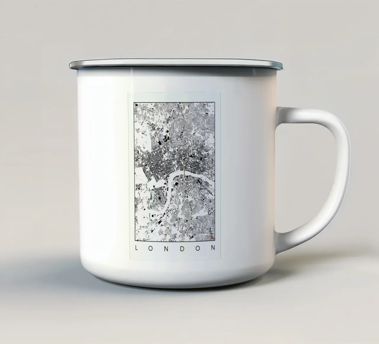 London Map Schwarzplan tazza in smalto da Hubert Roguski