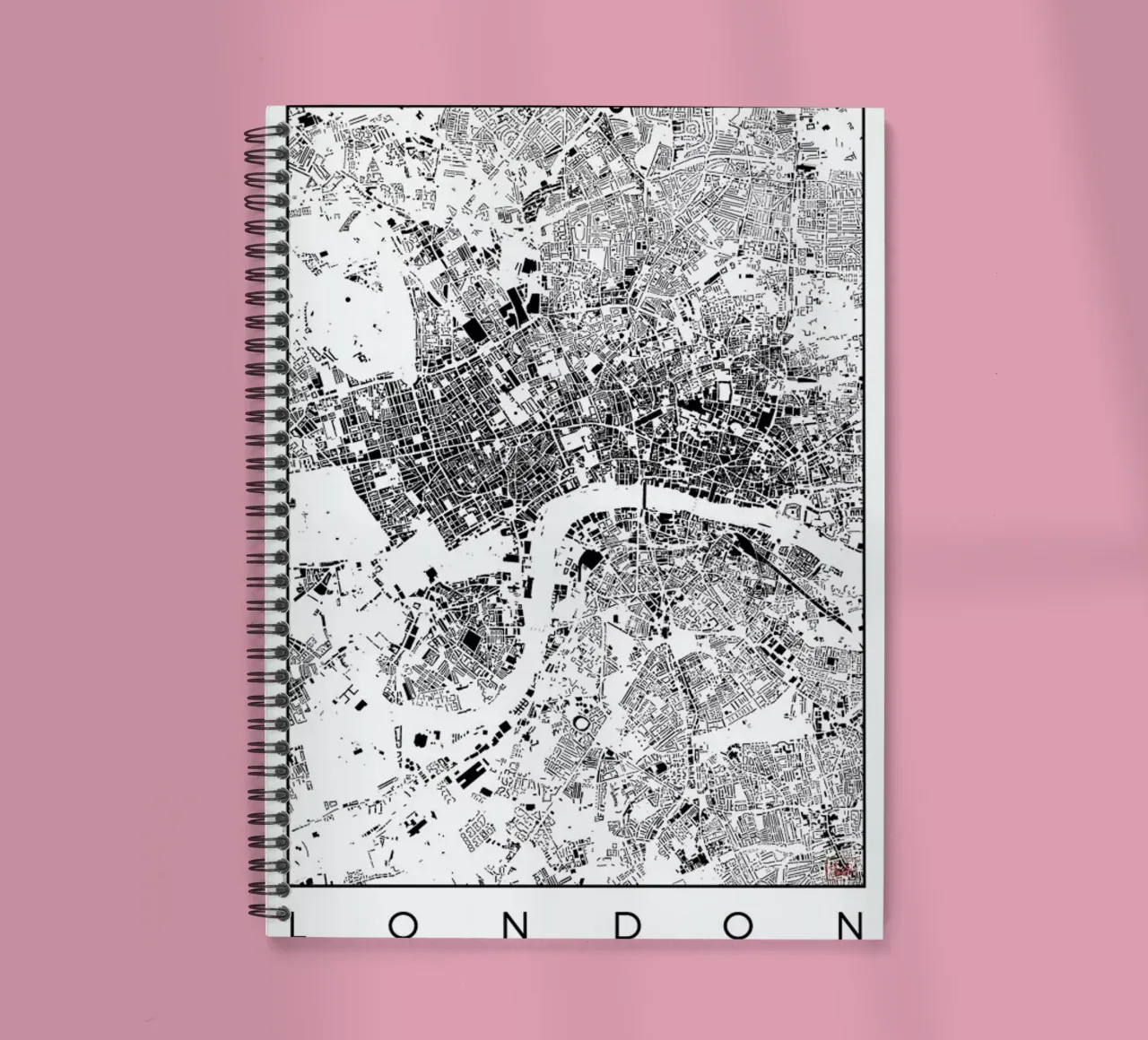 London Map Schwarzplan spiral notebook by Hubert Roguski