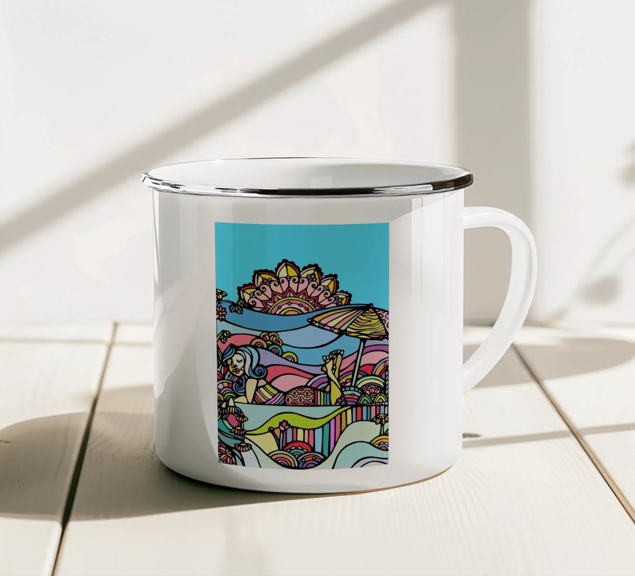 The Beach tazza in smalto da Ninhol