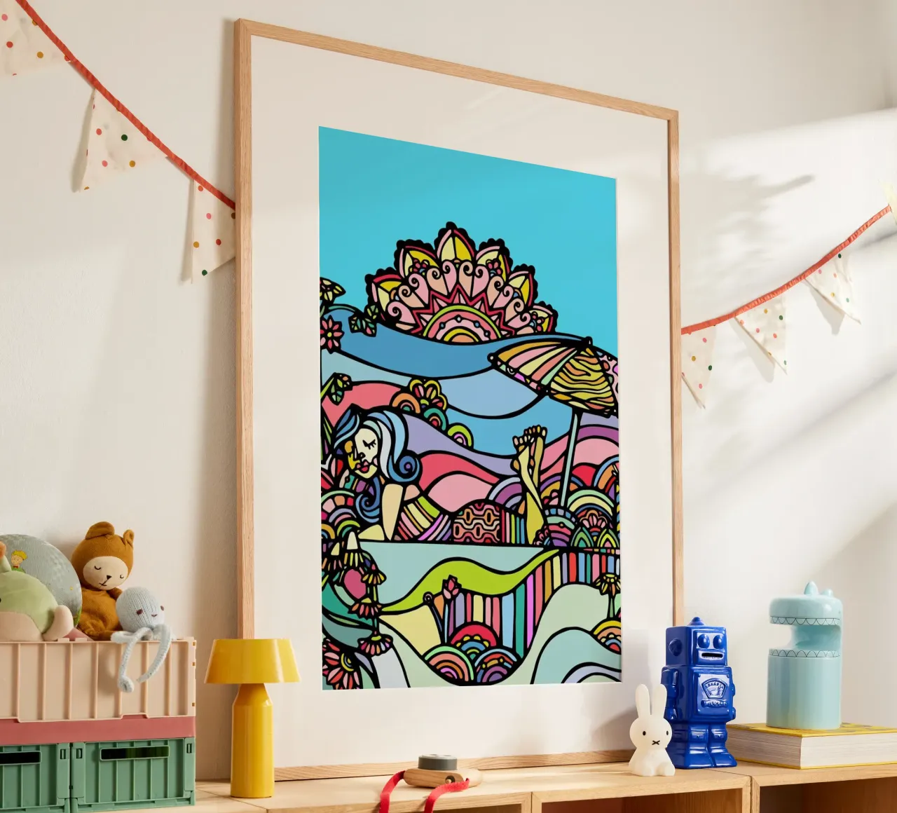The Beach poster con telaio in plastica da Ninhol