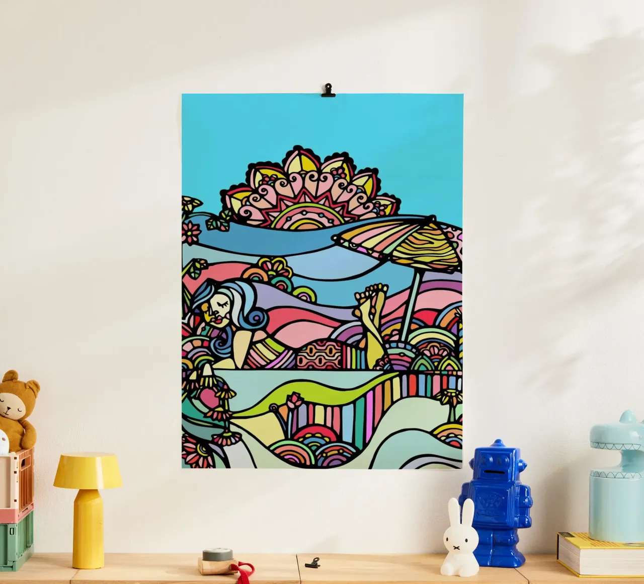 The Beach poster con telaio in plastica da Ninhol