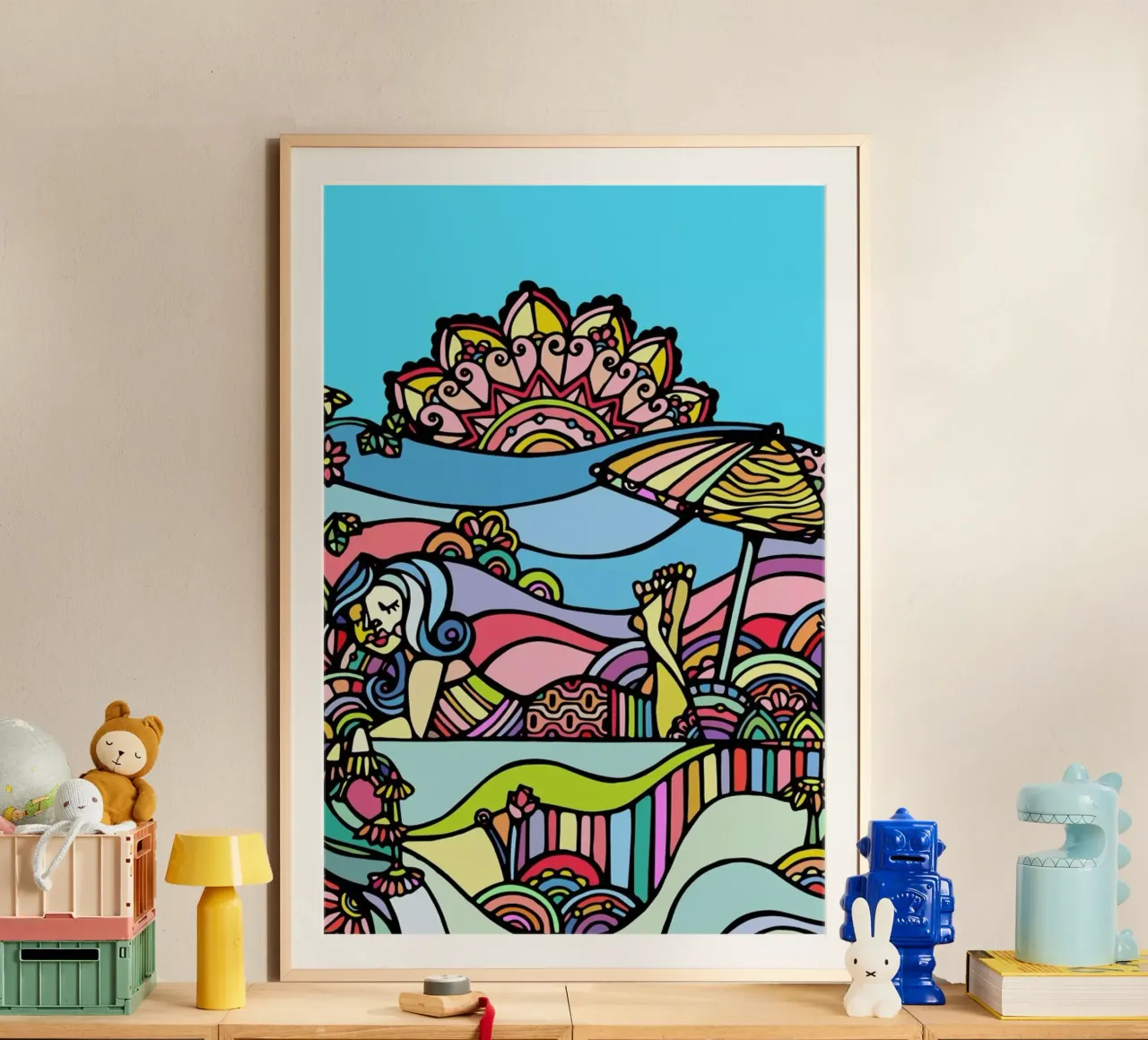The Beach poster con telaio in plastica da Ninhol