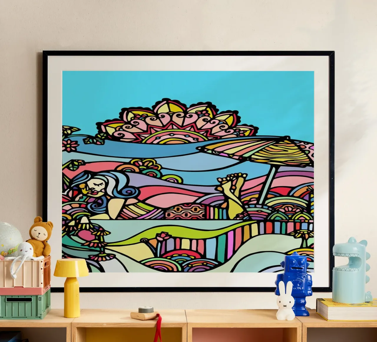 The Beach poster con telaio in plastica da Ninhol