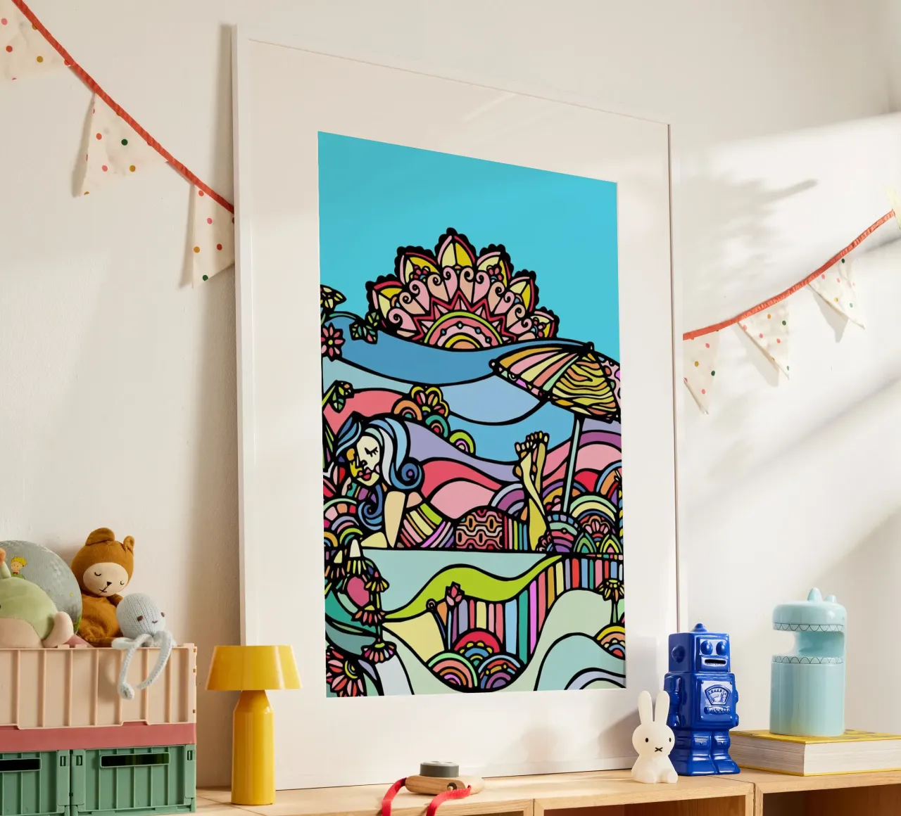 The Beach poster con telaio in plastica da Ninhol