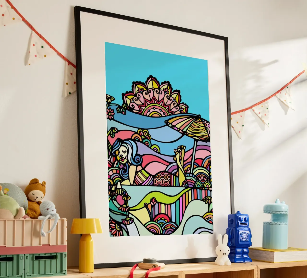 The Beach poster con telaio in plastica da Ninhol