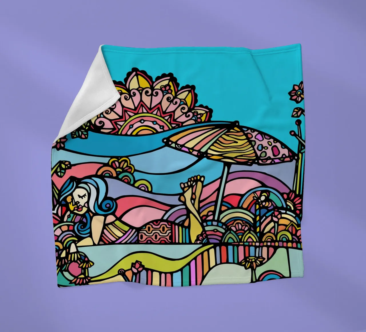 The Beach fleece blanket by Ninhol