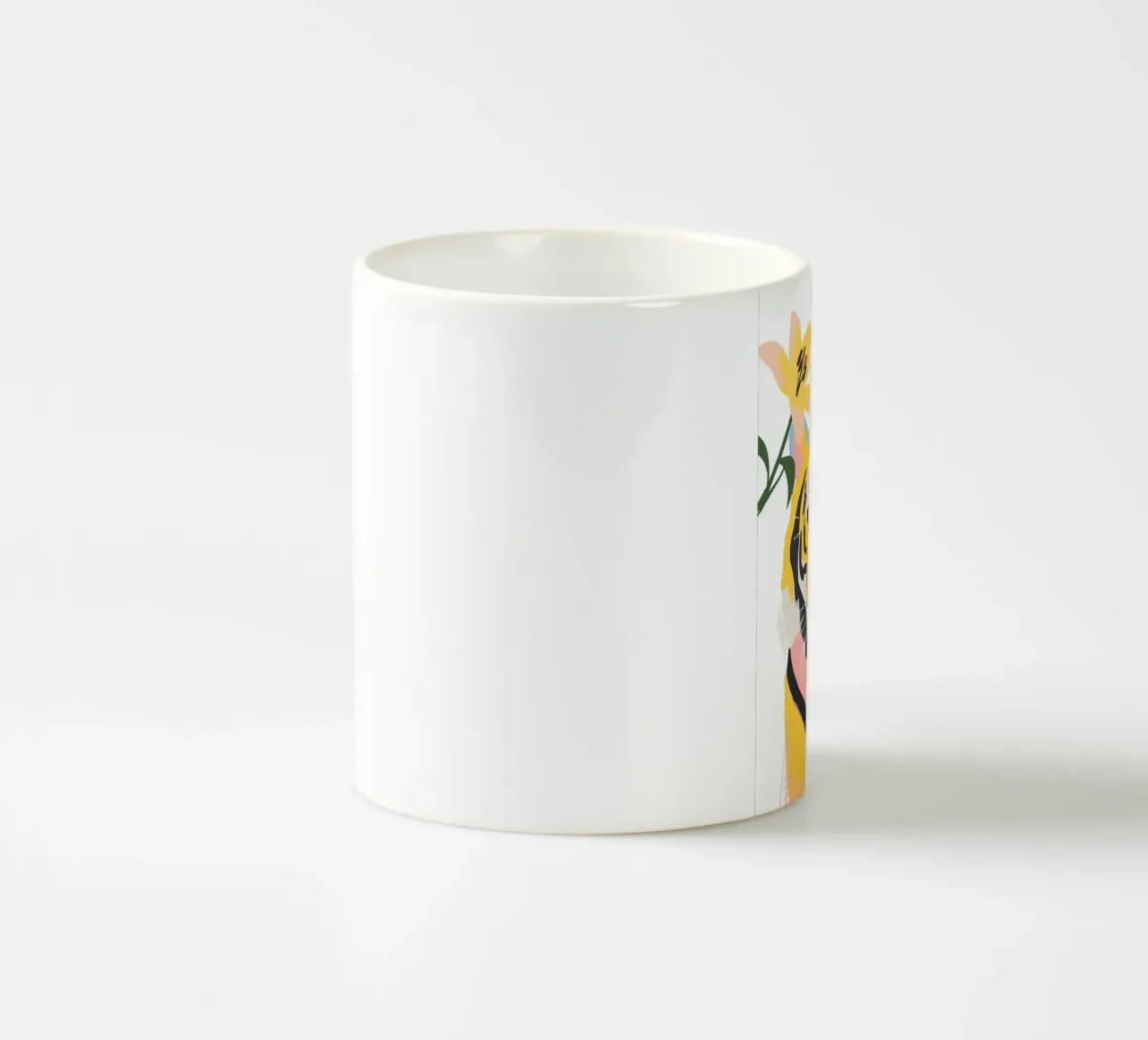 tiger surrounded by flowers tazza in ceramica da ramosashop