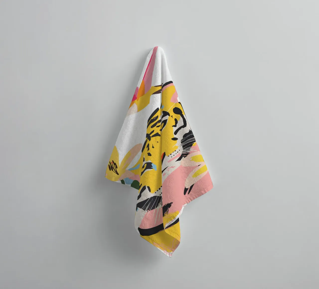 tiger surrounded by flowers towel by ramosashop