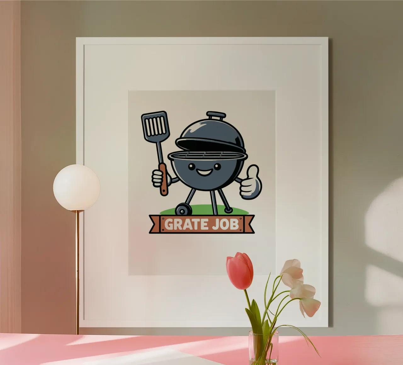 GRATE JOB poster con telaio in alluminio da edsonramosart