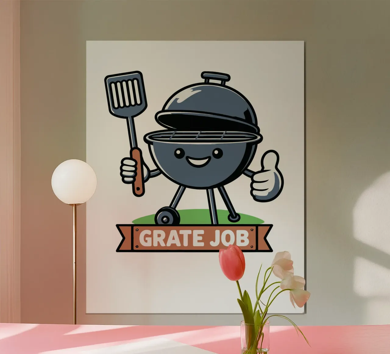GRATE JOB poster con telaio in alluminio da edsonramosart