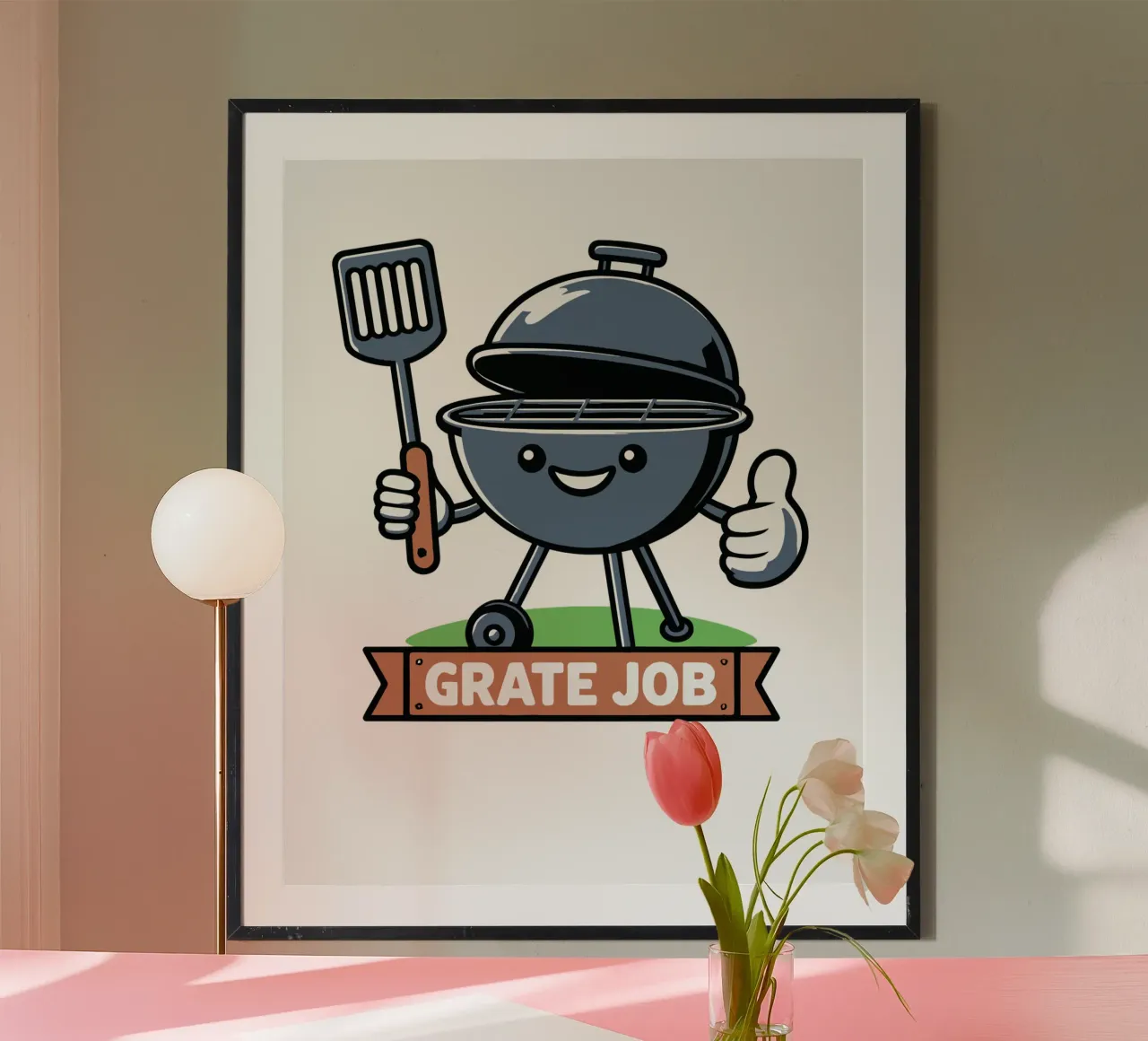 GRATE JOB poster con telaio in alluminio da edsonramosart