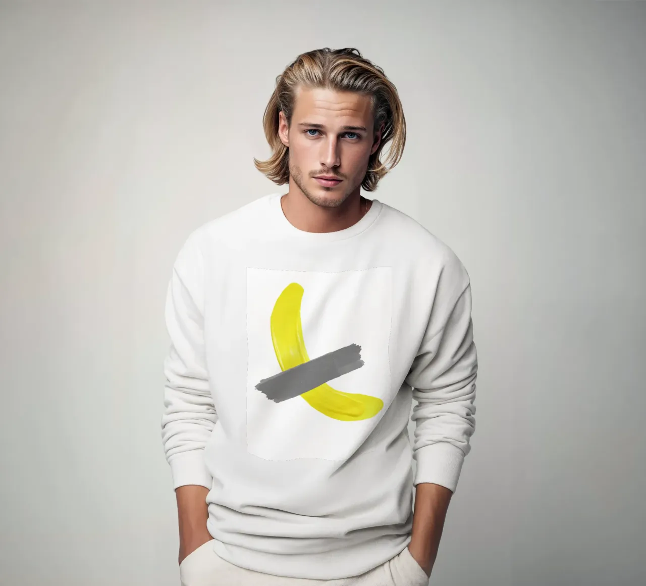 Banana on tape sweatshirt by LisaArtes