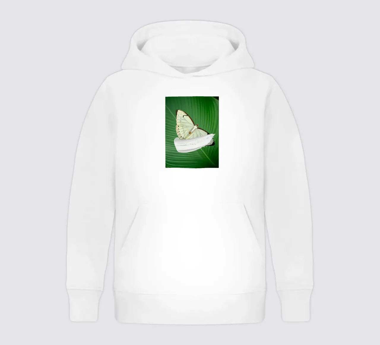 Butterfly on the leaf kids hoodie by LisaArtes