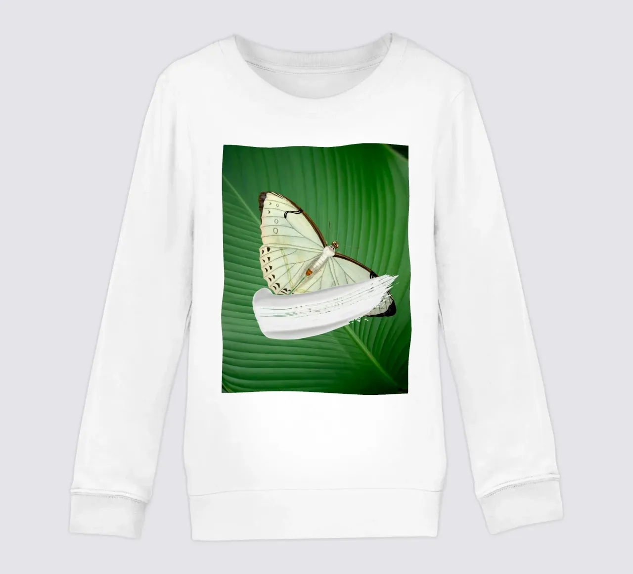 Butterfly on the leaf felpa bambino da LisaArtes
