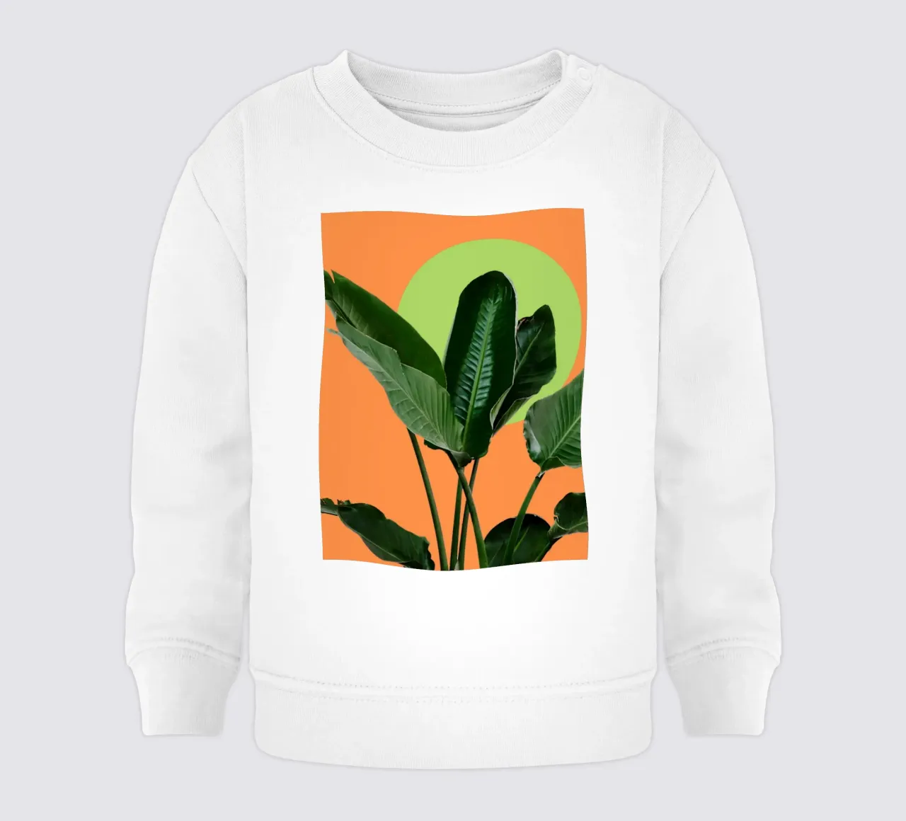 Large lush green leaves baby sweatshirt by LisaArtes