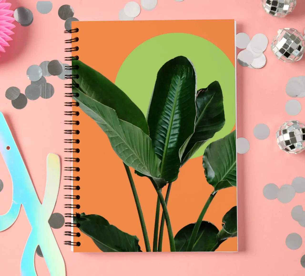 Large lush green leaves spiral notebook by LisaArtes