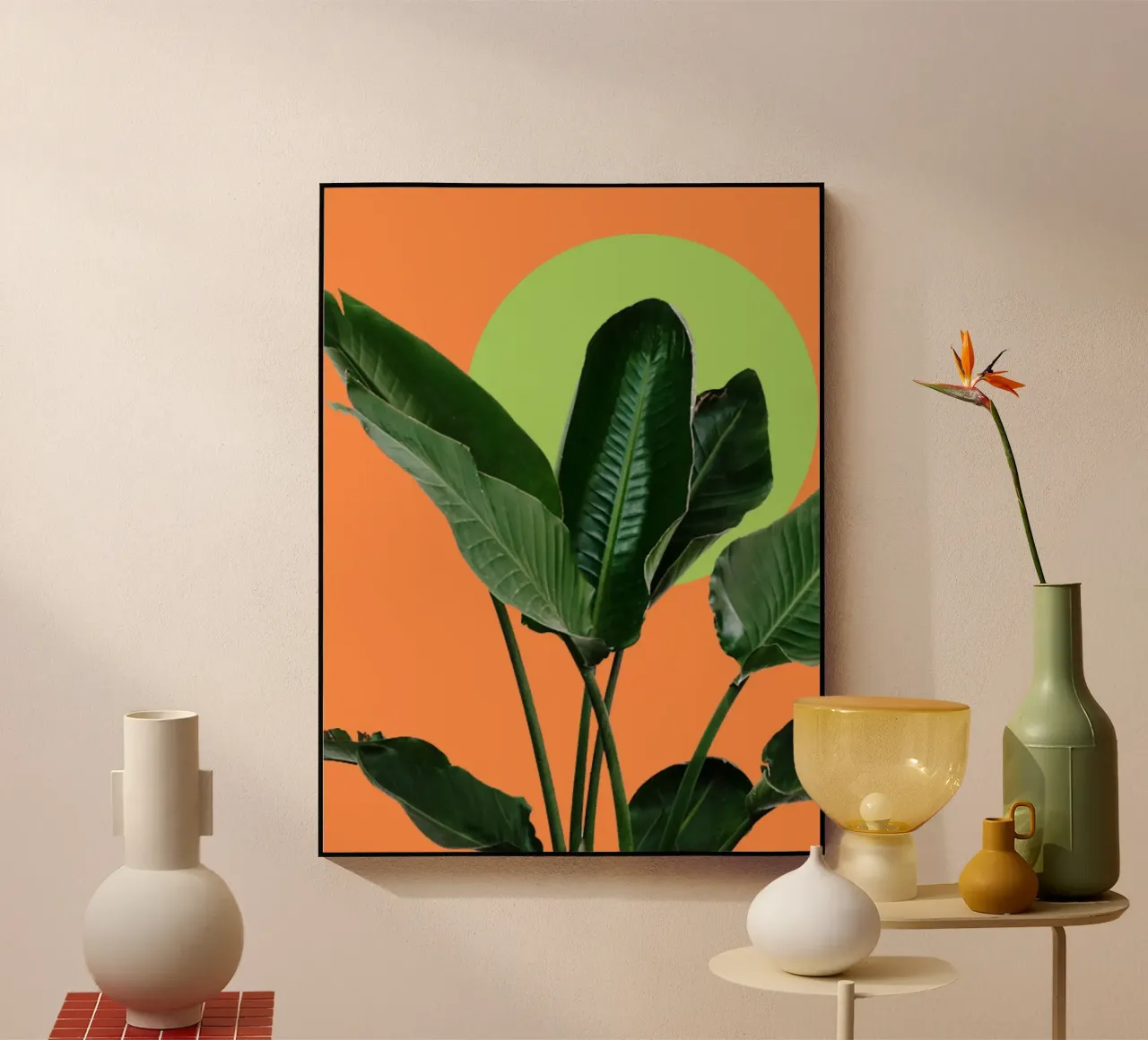 Large lush green leaves acrylic glass by LisaArtes