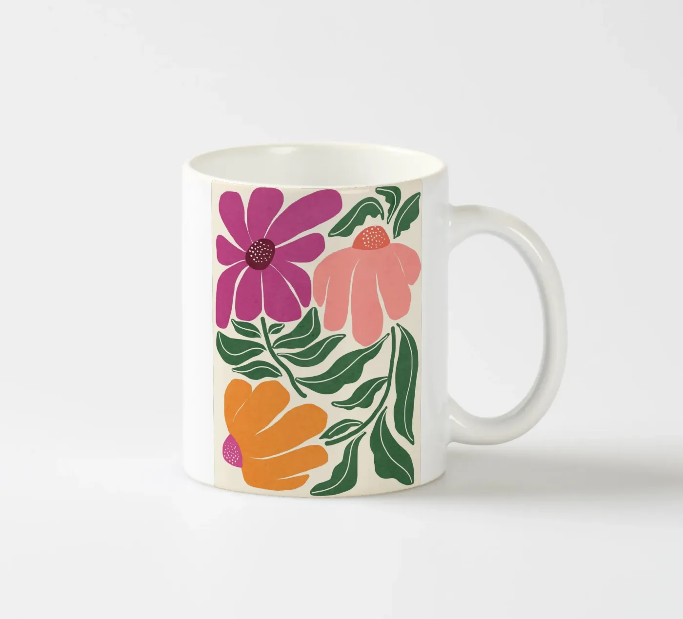 Whimsy Bloom - bright ceramic mug by Gale Switzer