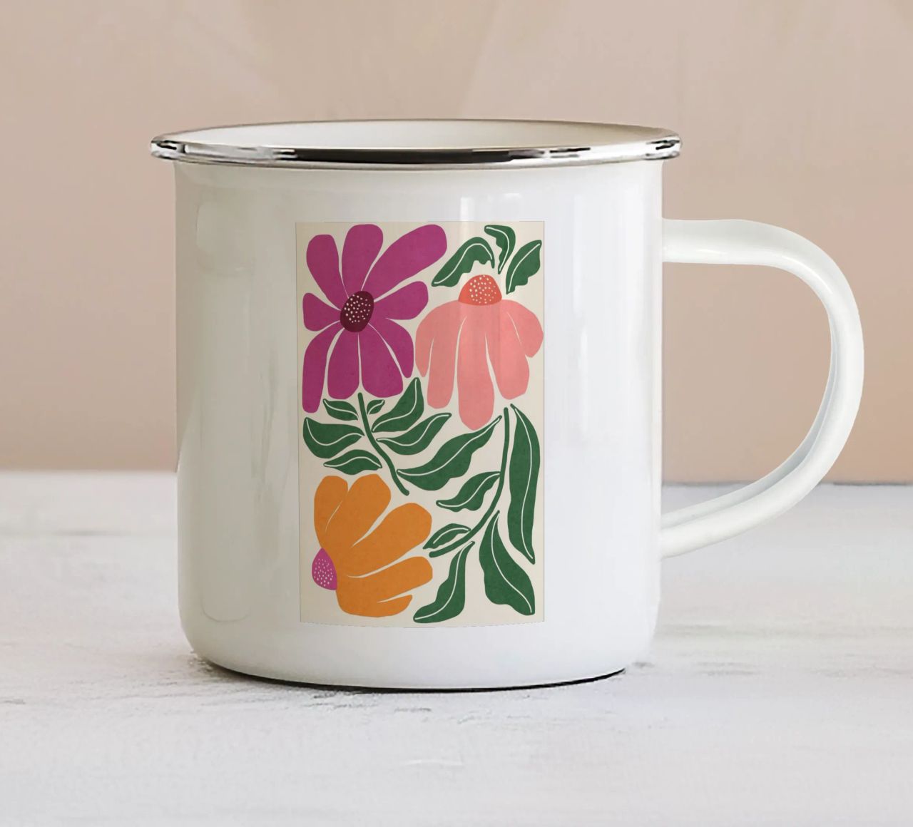 Whimsy Bloom - luminoso tazza in smalto da Gale Switzer