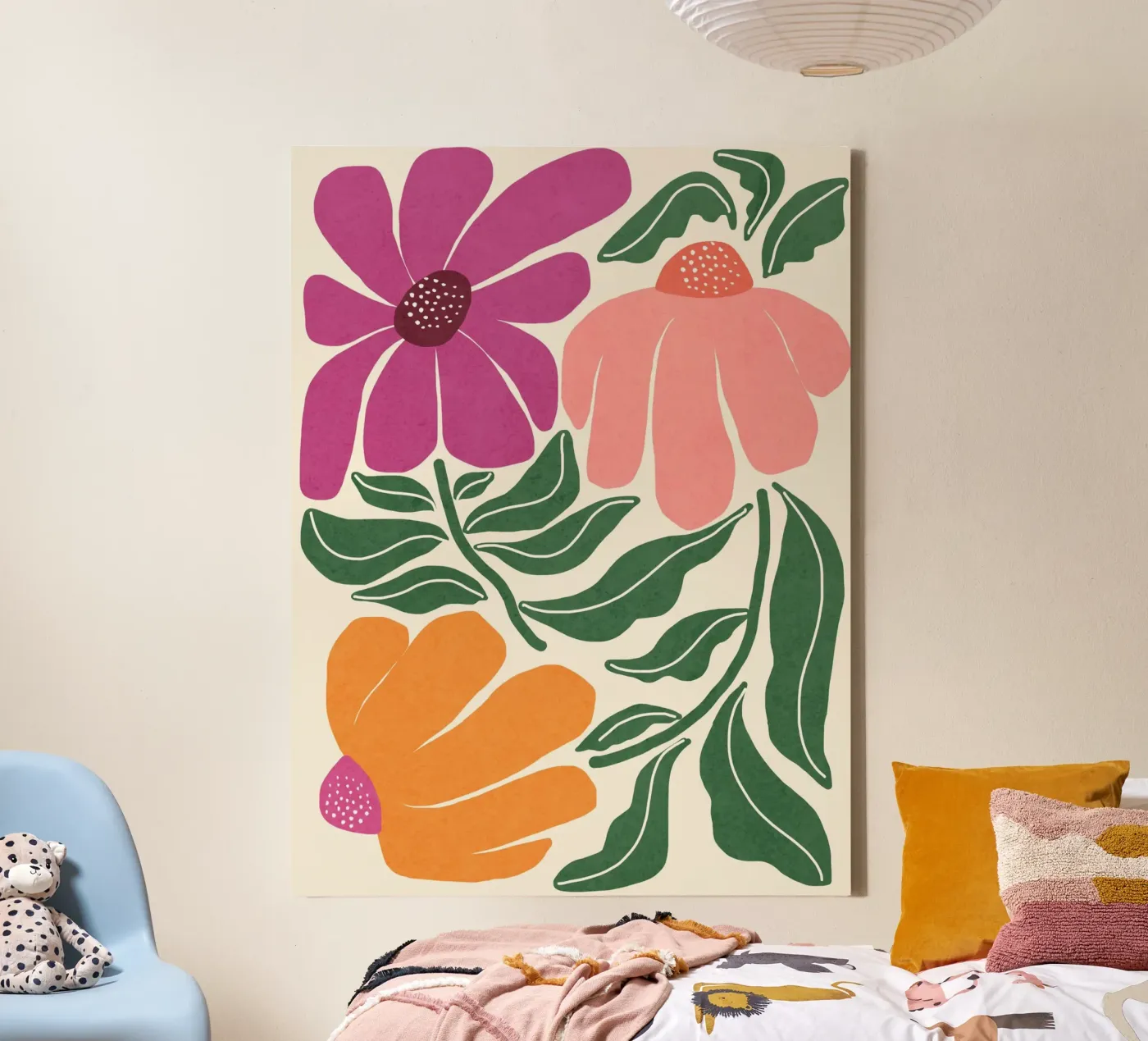 Whimsy Bloom - helder canvas van Gale Switzer