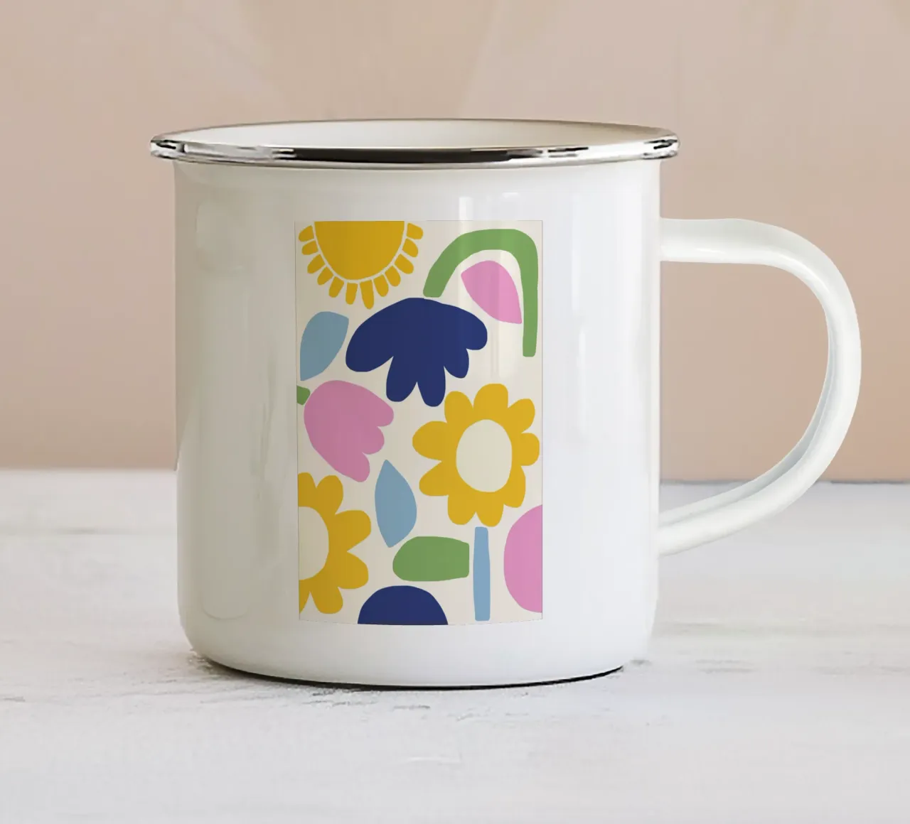 Botaniche del sole tazza in smalto da Gale Switzer